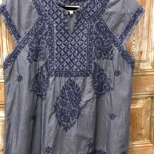 Jay shree Dalal,chambray blue ,with hand embroidery. Super cute
